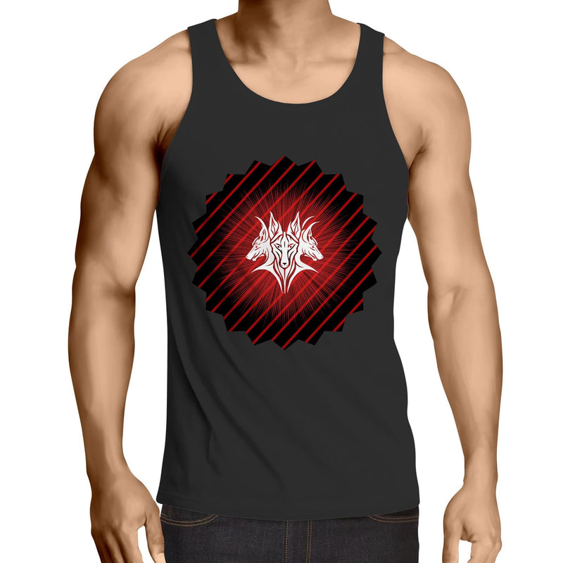Glowing Cerberus AS Colour Lowdown Mens Singlet Top Ogo Merch