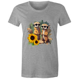 Sunflower Meerkats AS Colour - Women's Maple Tee Ogo Merch