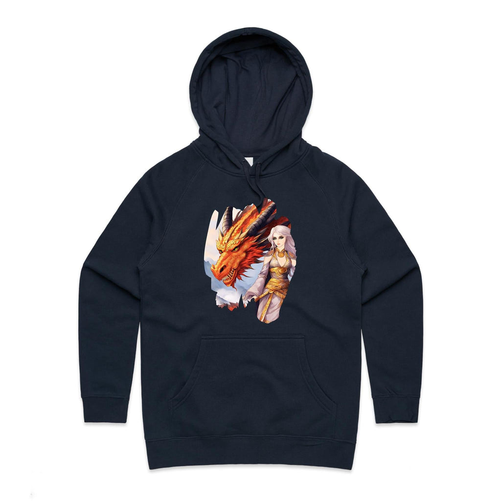 Lady and Pet Dragon AS Colour - Women's Supply Hood Ogo Merch