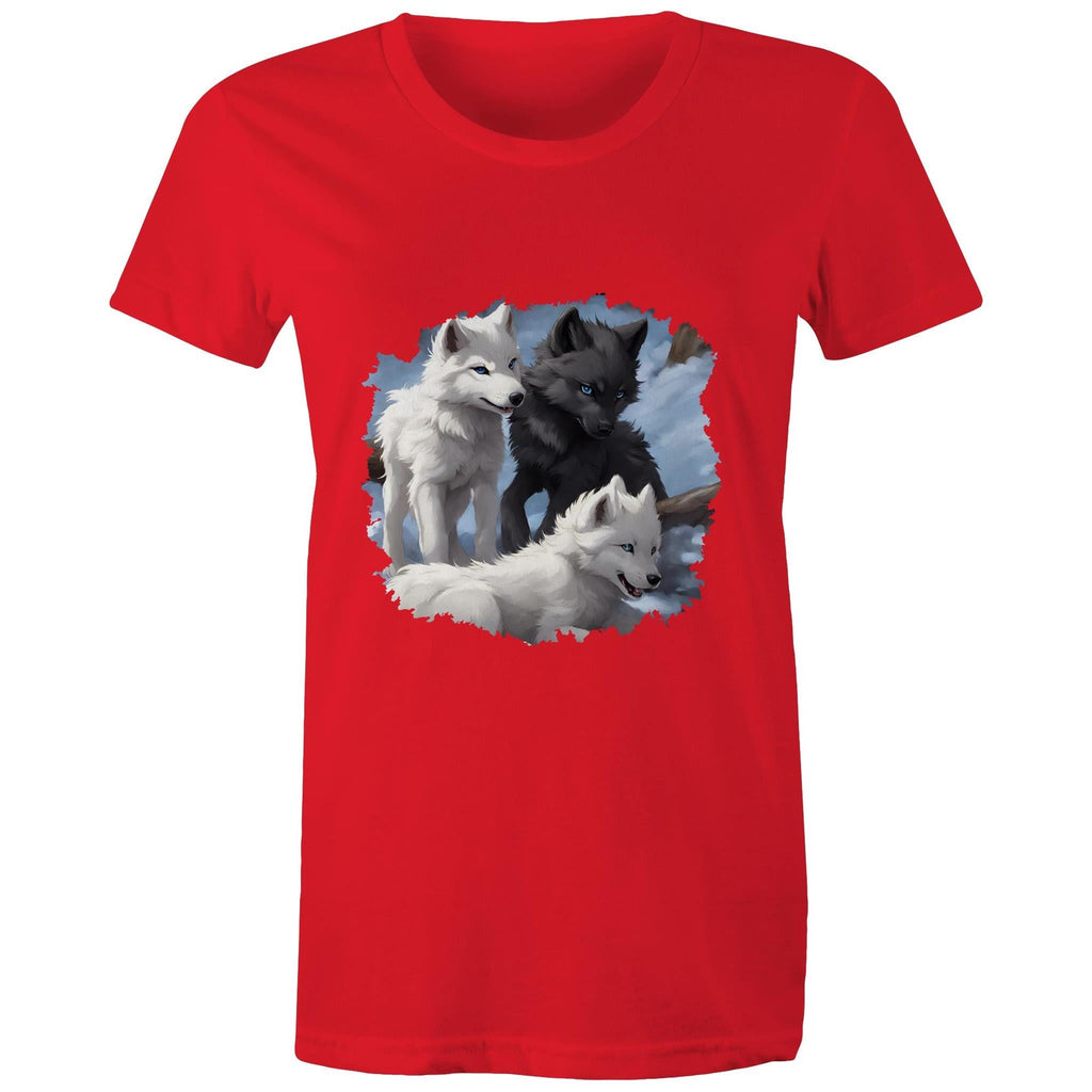Three Wolves AS Colour - Women's Maple Tee Ogo Merch