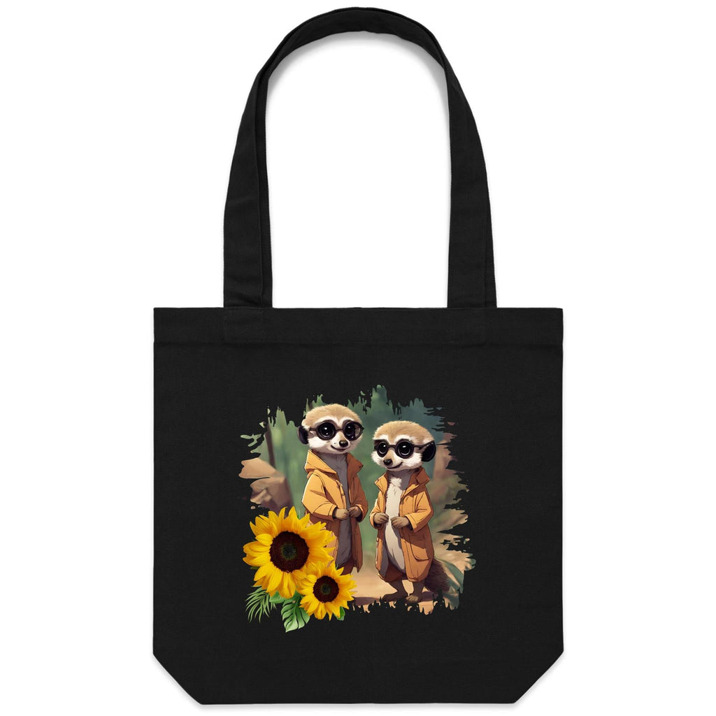 Sunflower Meerkats AS Colour - Carrie - Canvas Tote Bag Ogo Merch