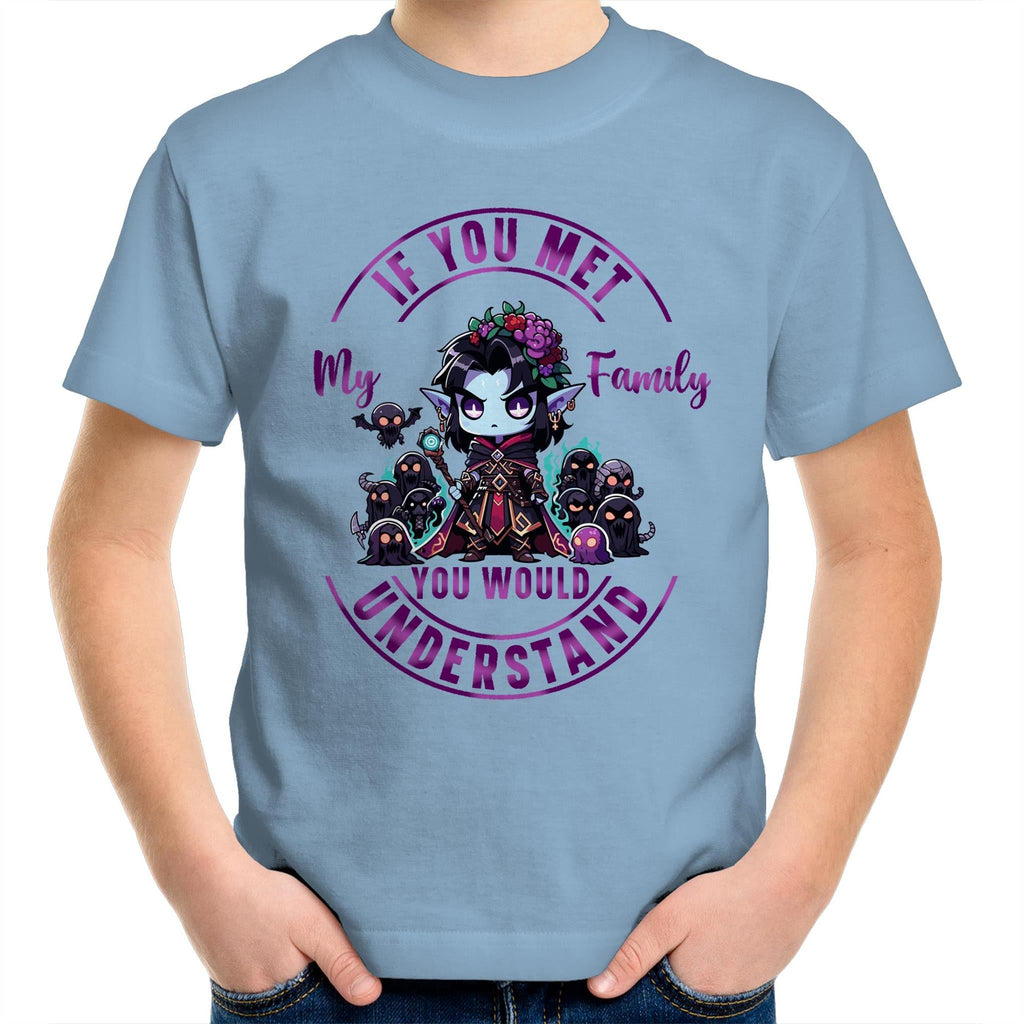 Meet my Family Angry Girl AS Colour Kids Youth T-Shirt Ogo Merch
