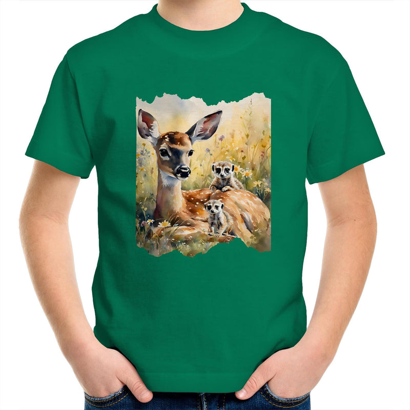 Deer and Meerkats AS Colour Kids Youth T-Shirt Ogo Merch