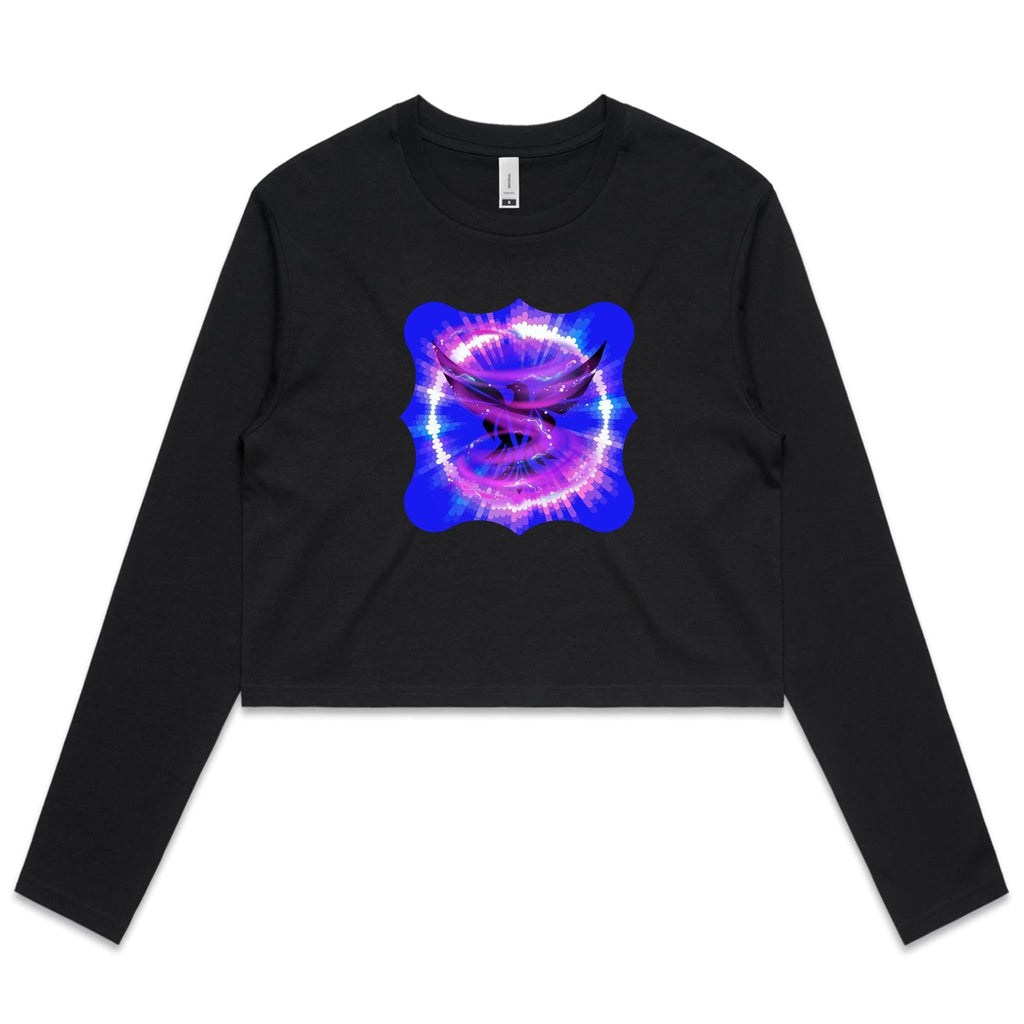 Eagle in Swirl AS Colour - Women's Long Sleeve Crop Tee Ogo Merch