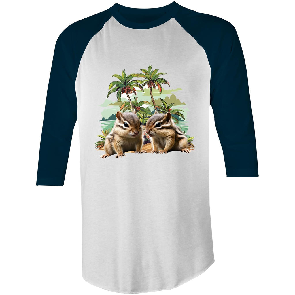 Beach Chipmunks AS Colour Raglan - 3/4 Sleeve T-Shirt Ogo Merch