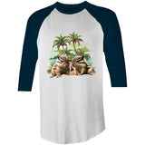 Beach Chipmunks AS Colour Raglan - 3/4 Sleeve T-Shirt Ogo Merch