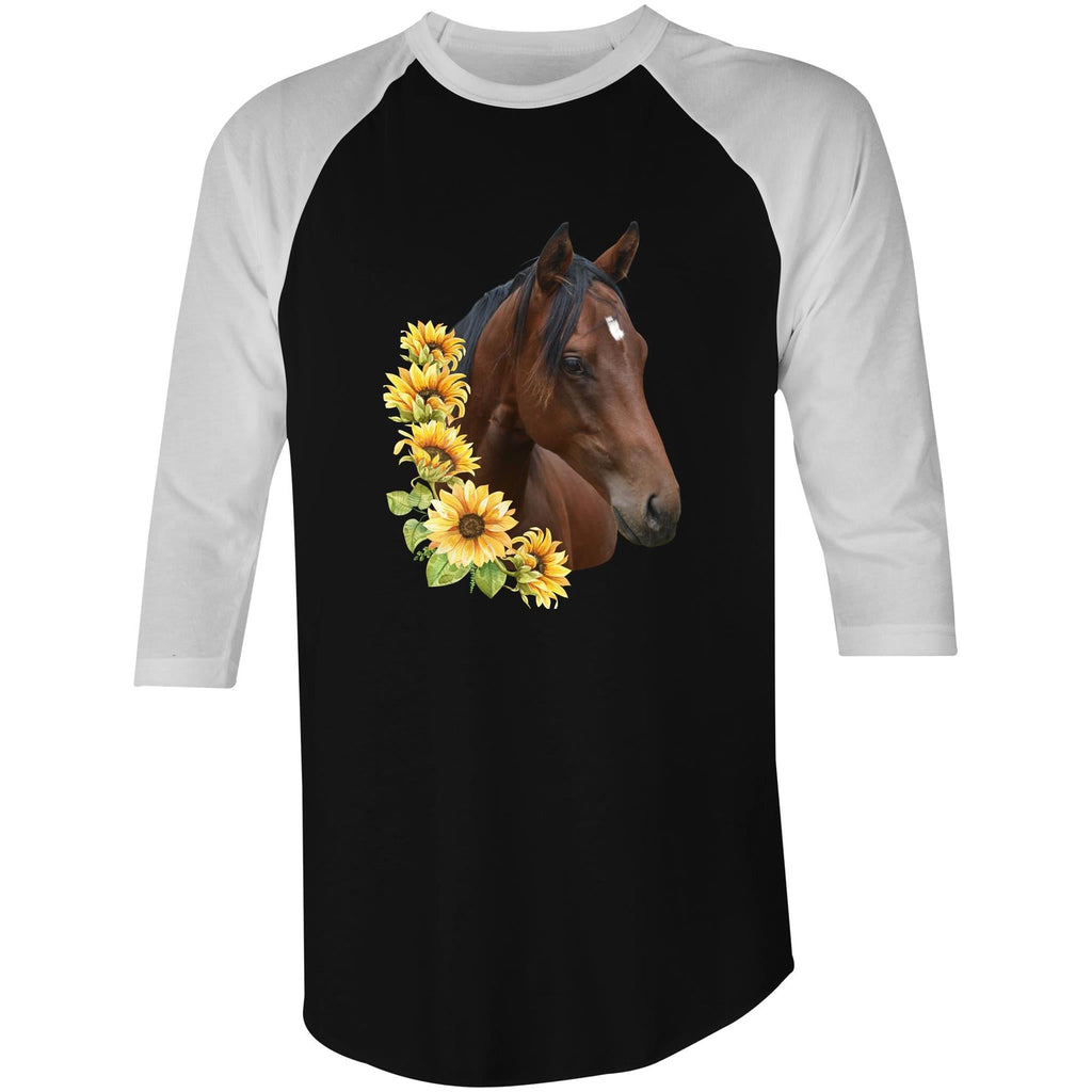 Sunflower Horse AS Colour Raglan - 3/4 Sleeve T-Shirt Ogo Merch