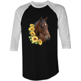 Sunflower Horse AS Colour Raglan - 3/4 Sleeve T-Shirt Ogo Merch