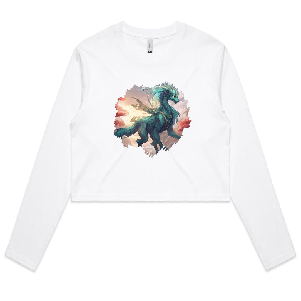 Beautiful Dragon AS Colour Women's Long Sleeve Crop Tee Ogo Merch