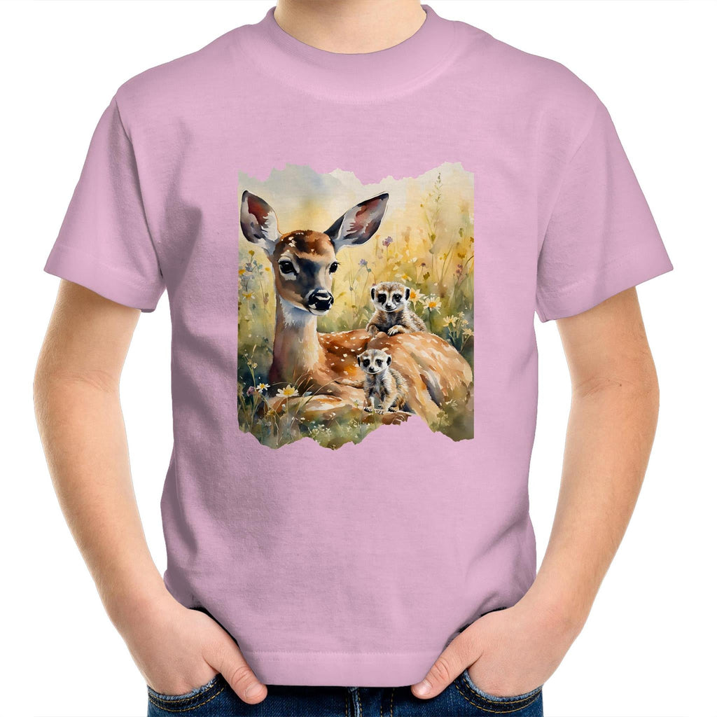 Deer and Meerkats AS Colour Kids Youth T-Shirt Ogo Merch