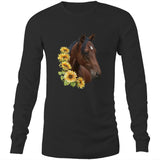 Sunflower Horse AS Colour Base - Mens Long Sleeve T-Shirt Ogo Merch