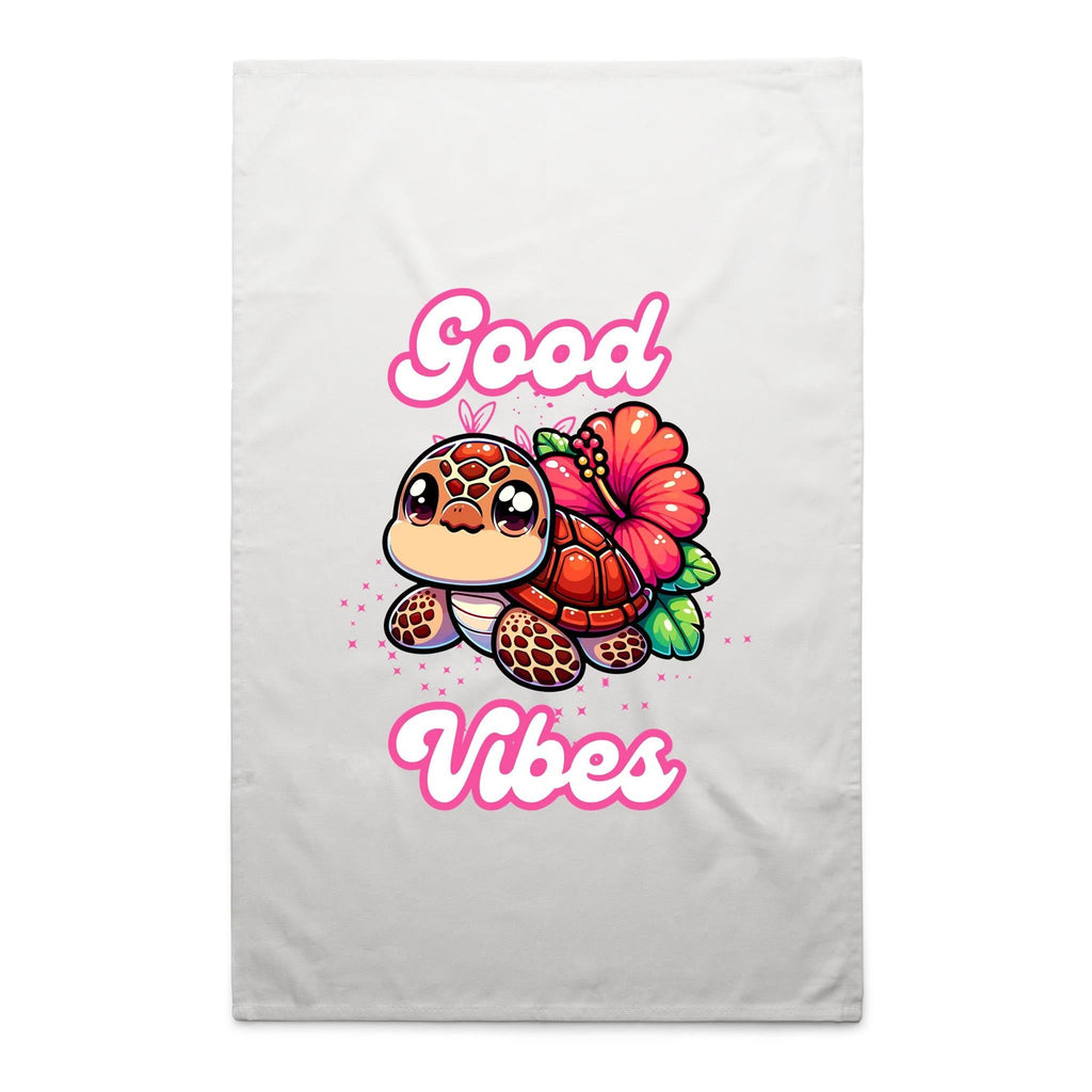 Good Vibes Turtle AS Colour Tea Towel Ogo Merch