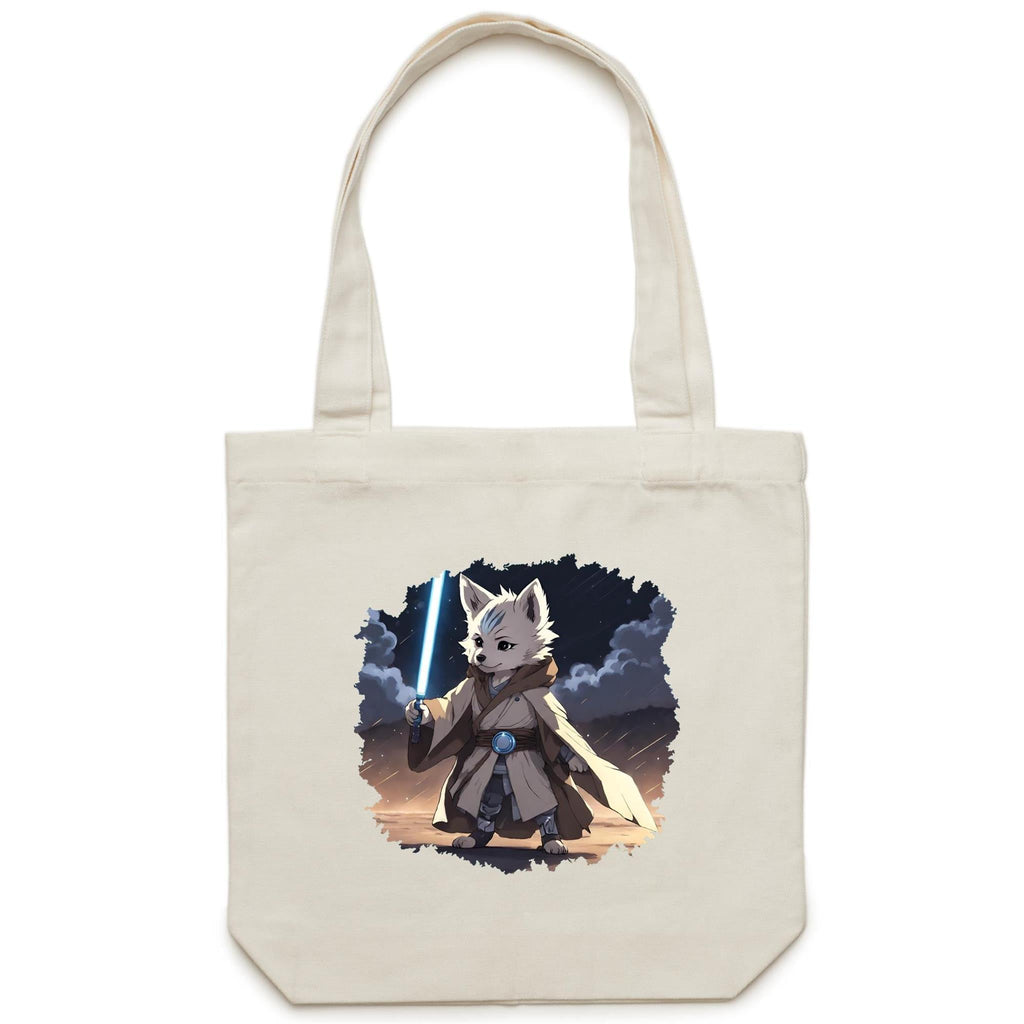 Wolf with Lightsaber AS Colour Carrie Canvas Tote Bag Ogo Merch