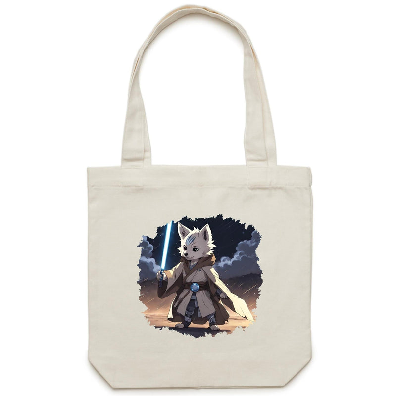Wolf with Lightsaber AS Colour Carrie Canvas Tote Bag Ogo Merch