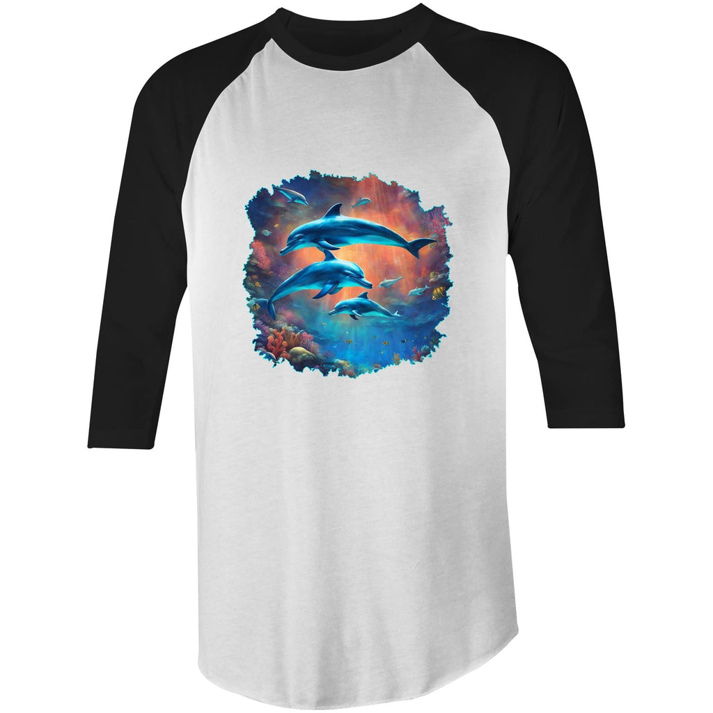 Dolphins AS Colour Raglan - 3/4 Sleeve T-Shirt Ogo Merch
