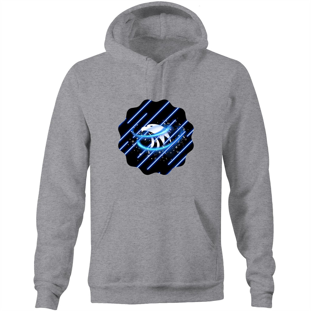 Blue Swirl Eagle AS Colour Stencil - Pocket Hoodie Sweatshirt Ogo Merch