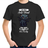 Antisocial Cat Monster AS Colour Kids Youth T-Shirt Ogo Merch