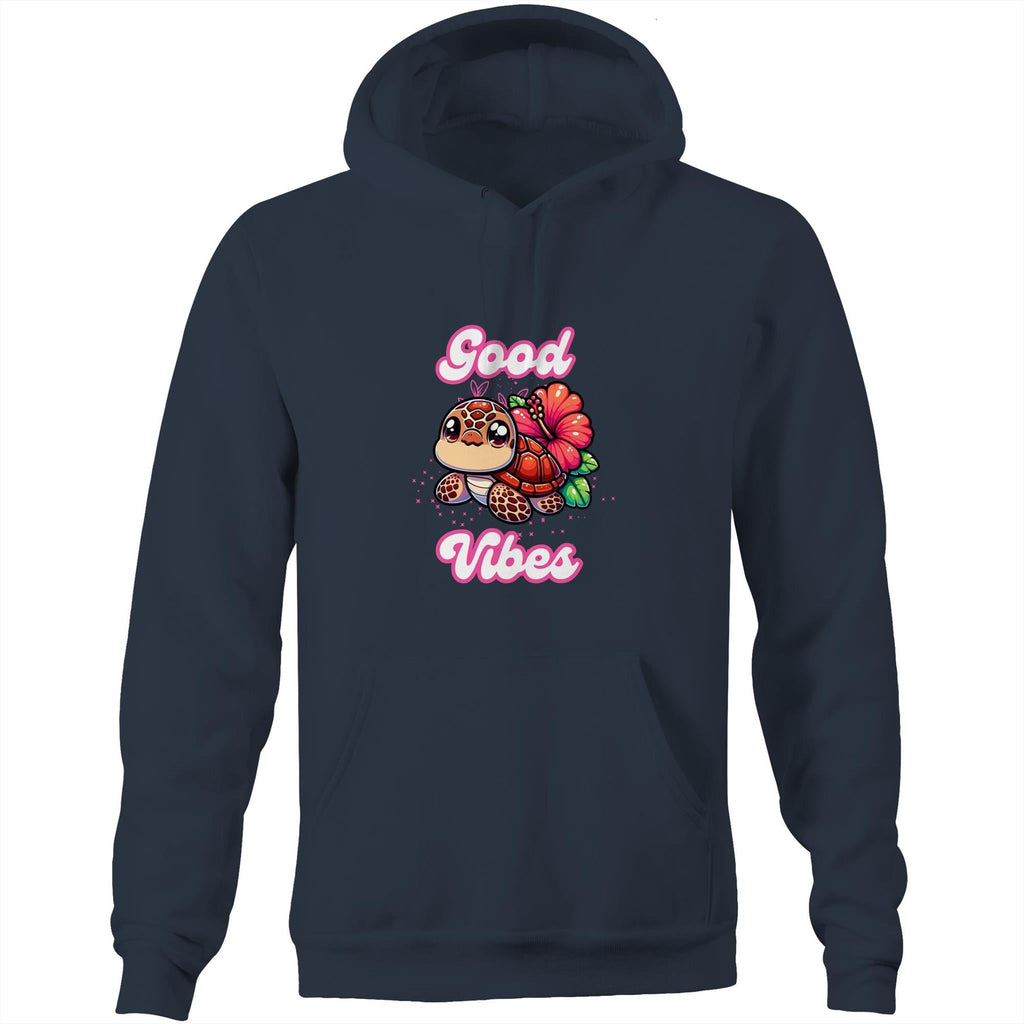 Good Vibes Turtle AS Colour Stencil - Pocket Hoodie Sweatshirt Ogo Merch