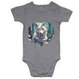 Wolf Print AS Colour Mini Me Baby Onesie Romper Ogo Merch