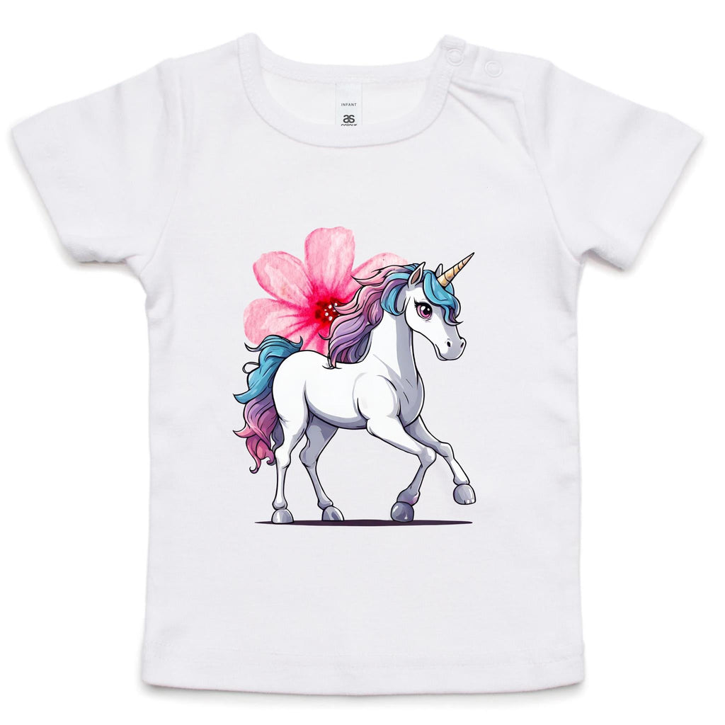 Unicorn and Flower AS Colour - Infant Wee Tee Ogo Merch