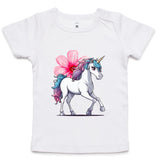 Unicorn and Flower AS Colour - Infant Wee Tee Ogo Merch