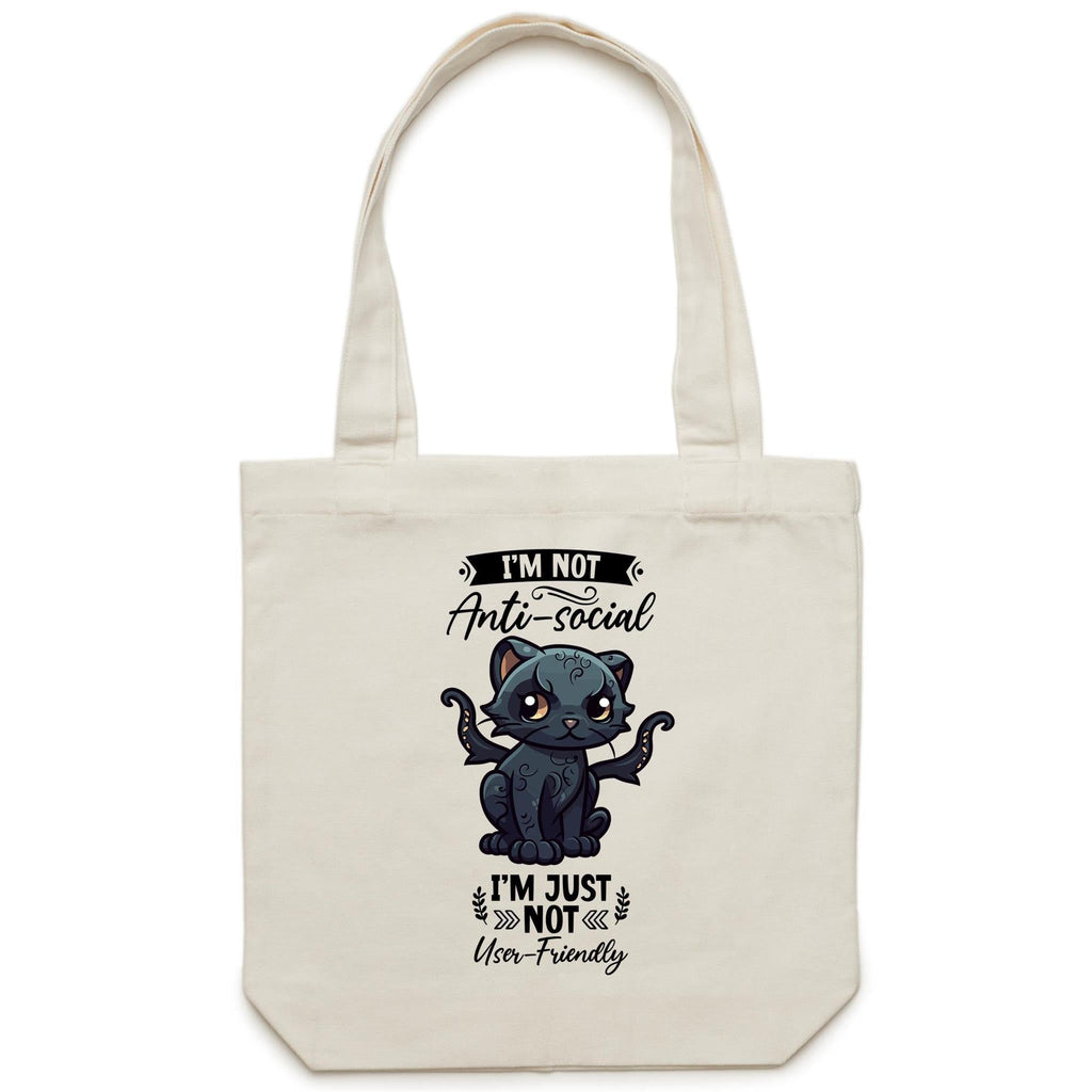 Antisocial Cat Monster AS Colour - Carrie - Canvas Tote Bag Ogo Merch
