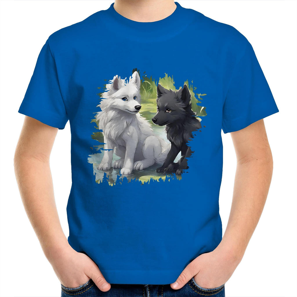 Two Wolves AS Colour Kids Youth T-Shirt Ogo Merch