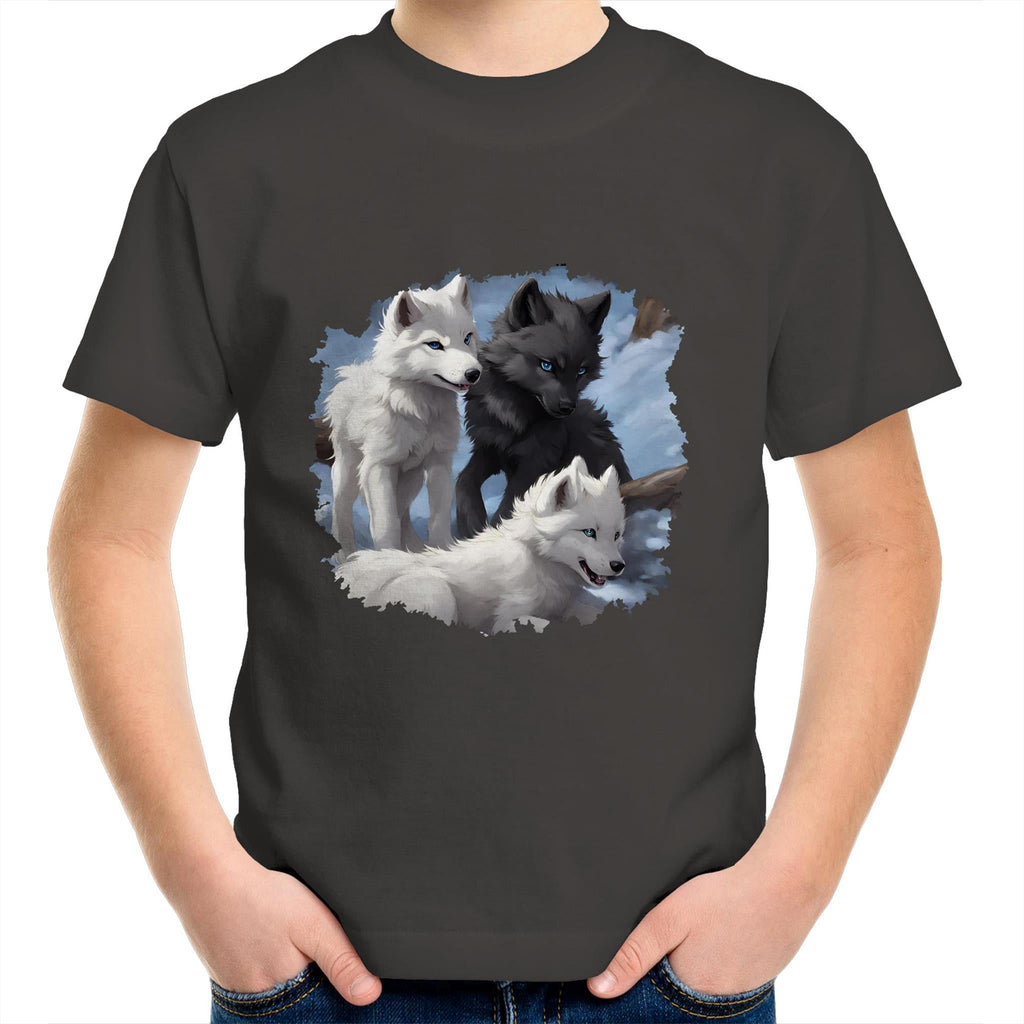 Three Wolves AS Colour Kids Youth T-Shirt Ogo Merch