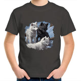 Three Wolves AS Colour Kids Youth T-Shirt Ogo Merch