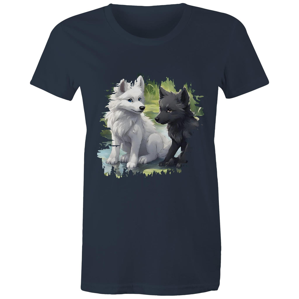 Two Wolves AS Colour - Women's Maple Tee Ogo Merch