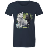 Two Wolves AS Colour - Women's Maple Tee Ogo Merch