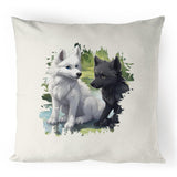 Two Wolves 100% Linen Cushion Cover Ogo Merch