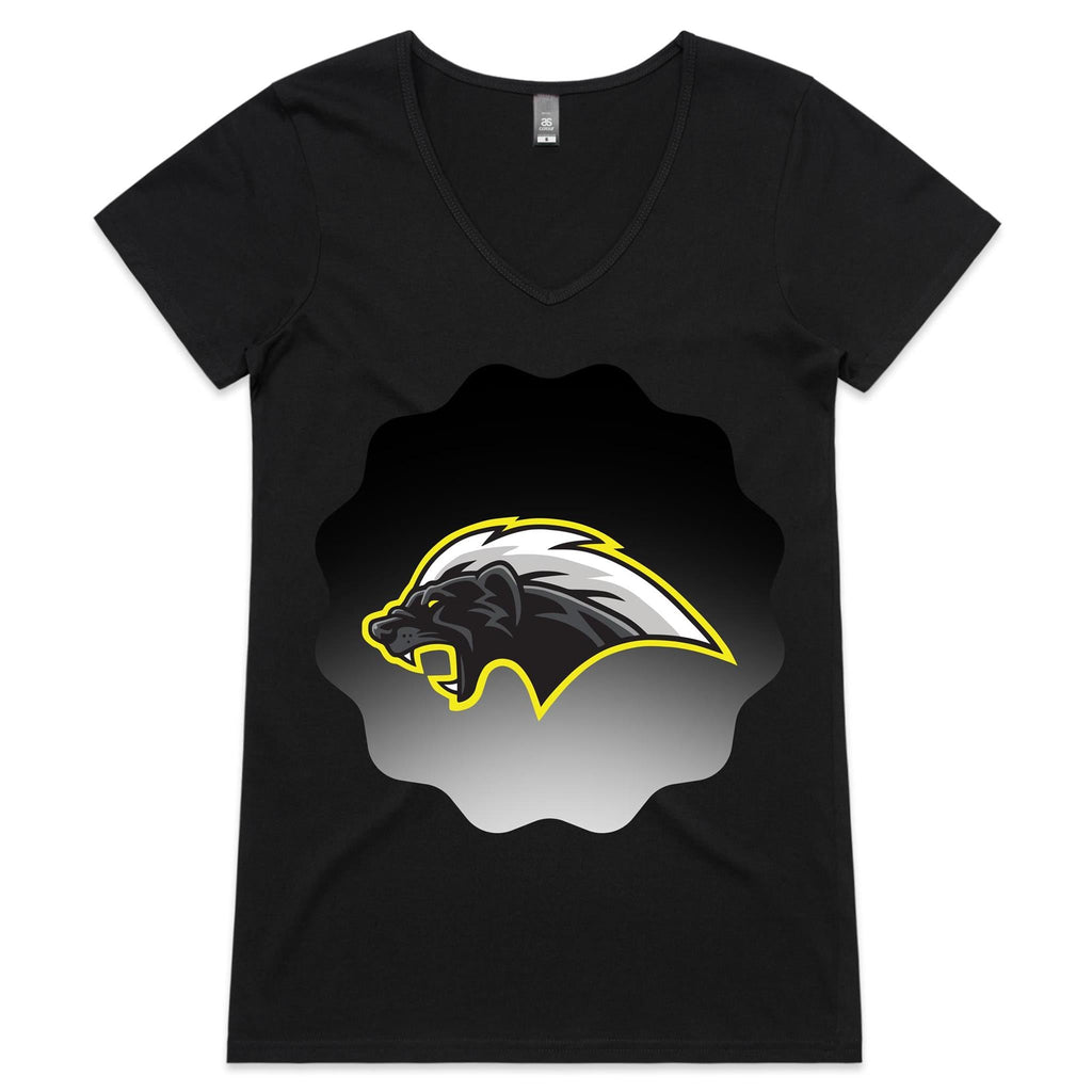 Honey Badger AS Colour Bevel Womens VNeck TShirt Ogo Merch