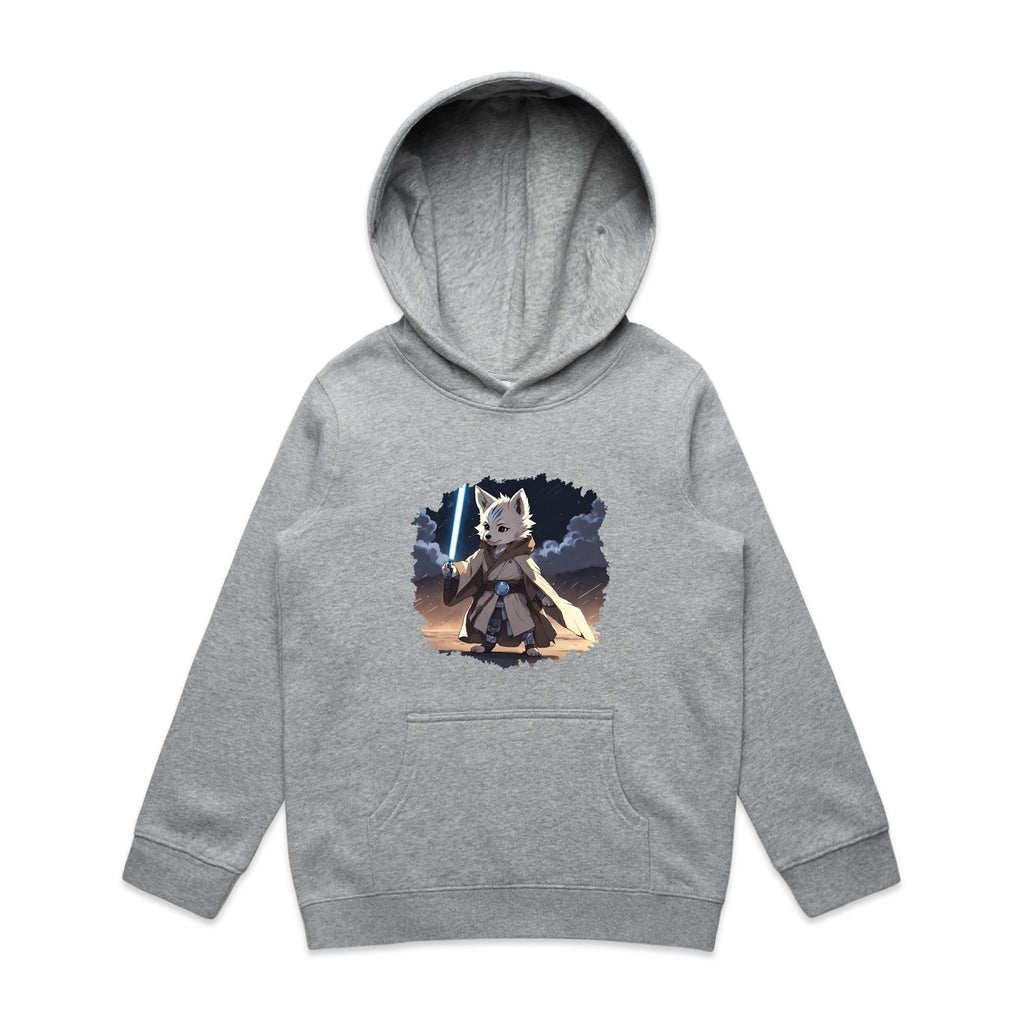 Wolf with Lightsaber AS Colour Youth Supply Hood Ogo Merch
