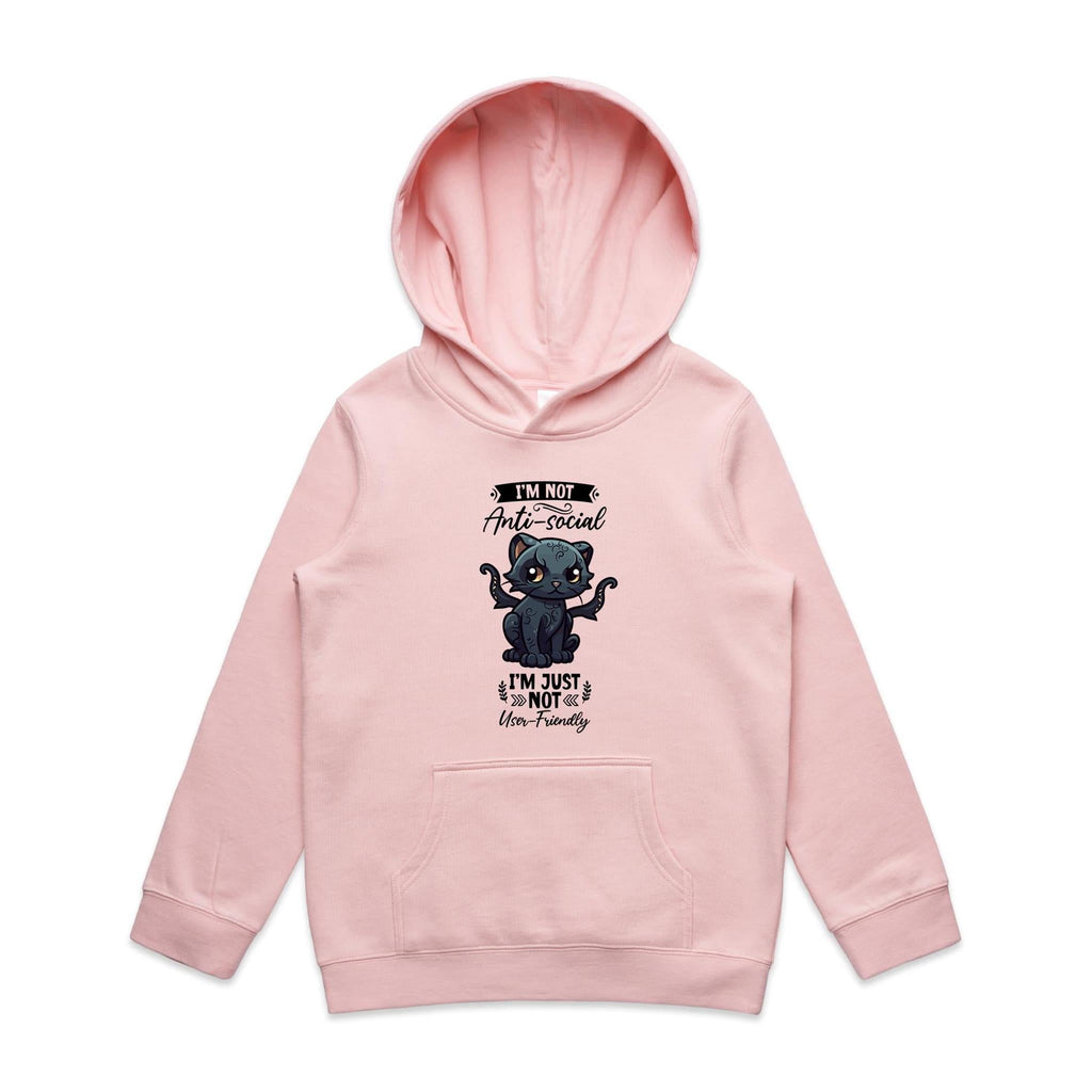 Antisocial Cat Monster AS Colour - Youth Supply Hood Ogo Merch