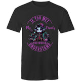 Meet my Family Angry Girl AS Colour Staple - Mens T-Shirt Ogo Merch