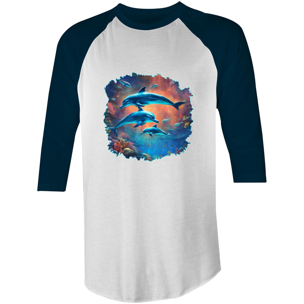 Dolphins AS Colour Raglan - 3/4 Sleeve T-Shirt Ogo Merch