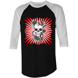Snake and Skull AS Colour Raglan 3/4 Sleeve TShirt Ogo Merch