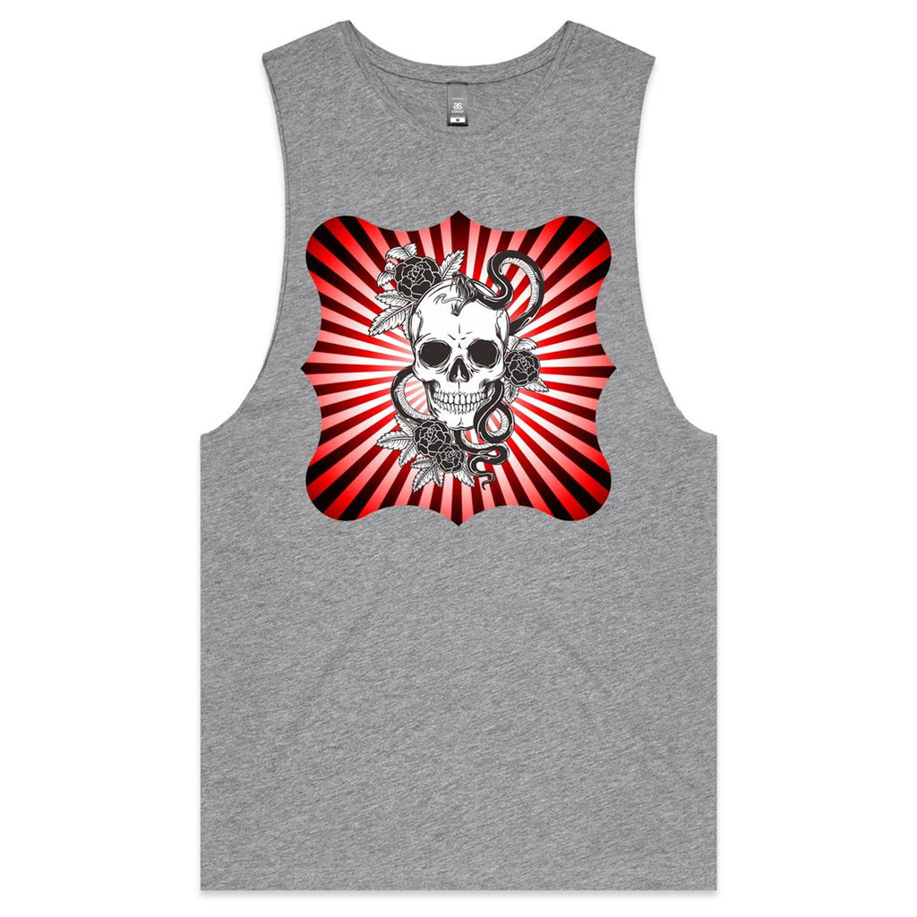 Snake and Skull AS Colour Barnard Mens Tank Top Tee Ogo Merch