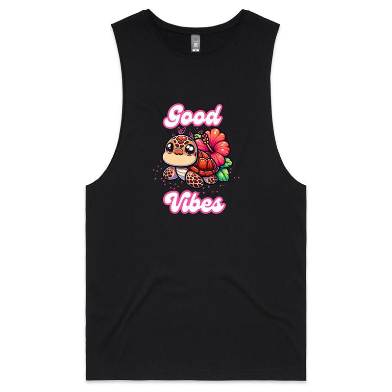 Good Vibes Turtle AS Colour Barnard - Mens Tank Top Tee Ogo Merch