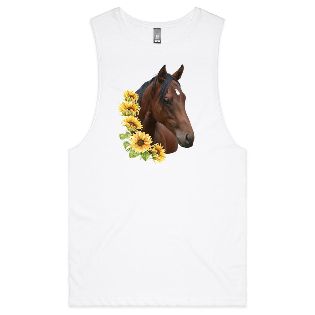 Sunflower Horse AS Colour Barnard - Mens Tank Top Tee Ogo Merch