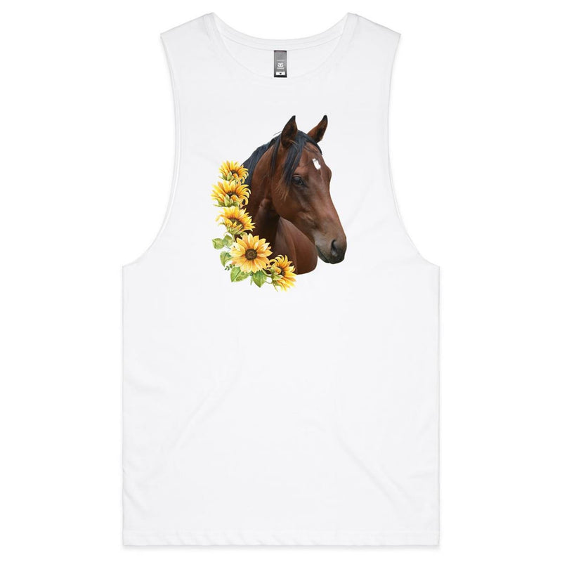 Sunflower Horse AS Colour Barnard - Mens Tank Top Tee Ogo Merch