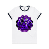 Shining Purple Dragon AS Colour Women's Ringer Tee Ogo Merch