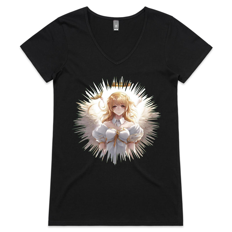 Angel Girl AS Colour Bevel - Womens V-Neck T-Shirt Ogo Merch