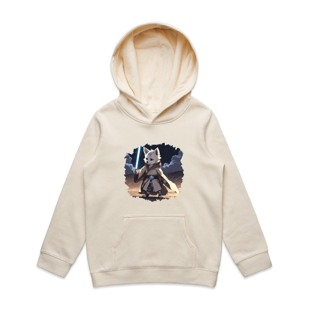 Wolf with Lightsaber AS Colour Youth Supply Hood Ogo Merch