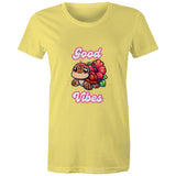Good Vibes Turtle AS Colour - Women's Maple Tee Ogo Merch