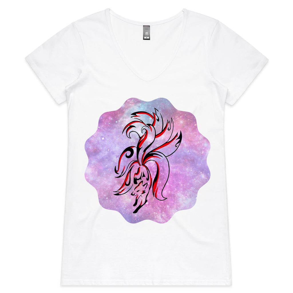 Nine Tailed Fox Womens V Neck TShirt Ogo Merch