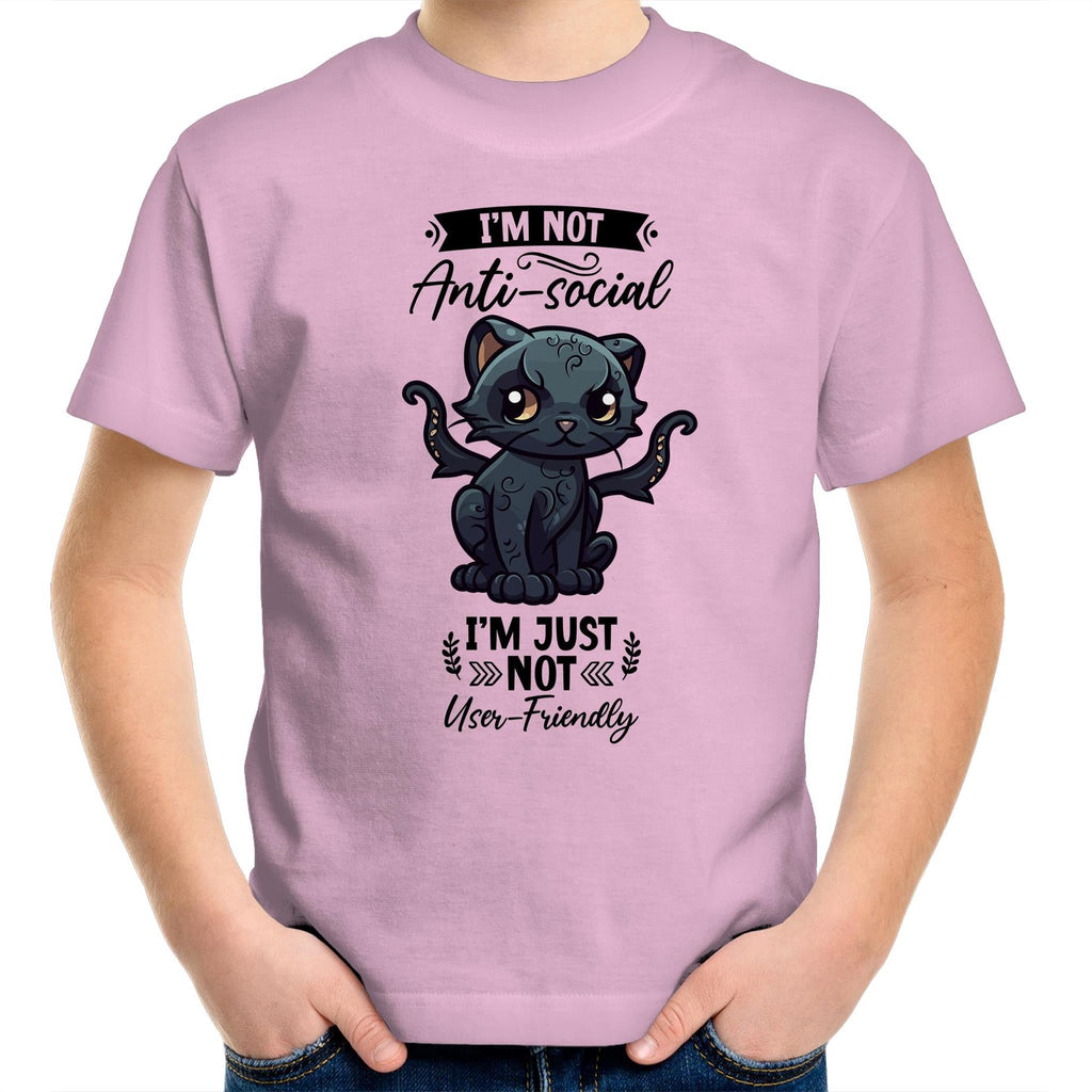 Antisocial Cat Monster AS Colour Kids Youth T-Shirt Ogo Merch