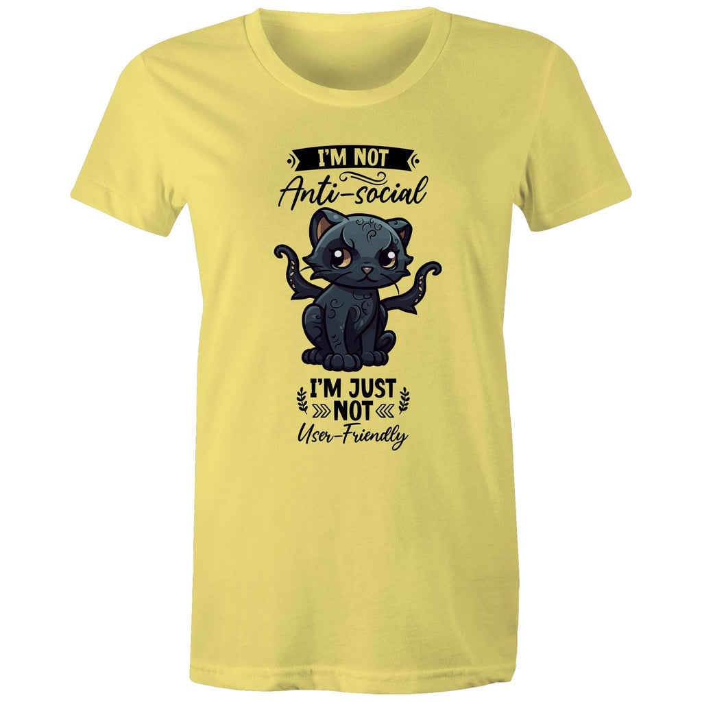 Antisocial Cat Monster AS Colour - Women's Maple Tee Ogo Merch