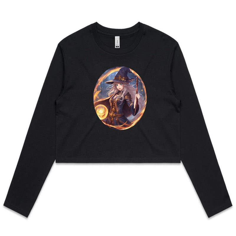 Flame Witch AS Colour - Women's Long Sleeve Crop Tee Ogo Merch
